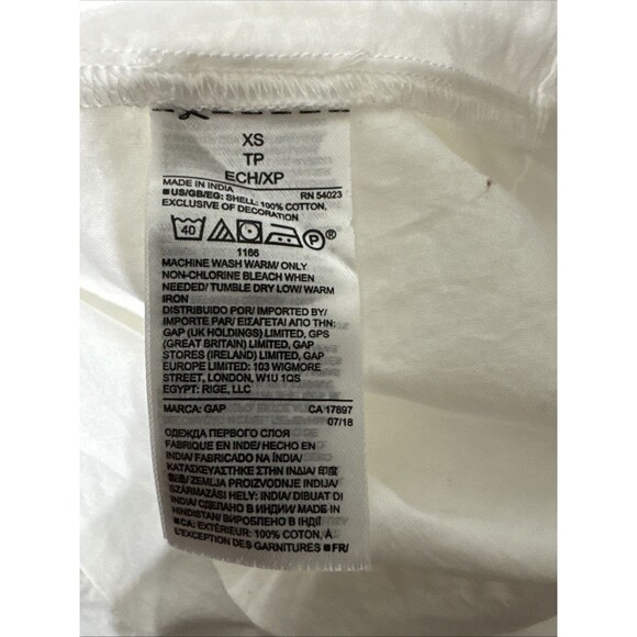 NWT  Chic Gap Ruffle collar  Pleated Sleeves Babydoll Style Shirt Cotton SIZE XS - Picture 3 of 8